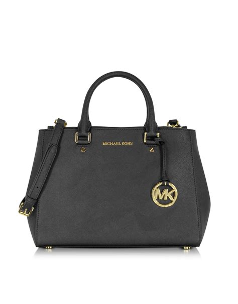 michael kors medium black handbag|michael kors medium satchel handbag.